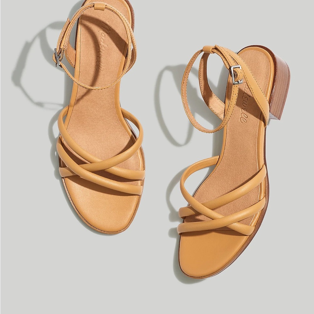 Madewell The Gena Ankle Strap Sandal in Amber Brown Size 7